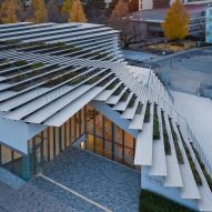 Roof of student hub by Kengo Kuma & Associates