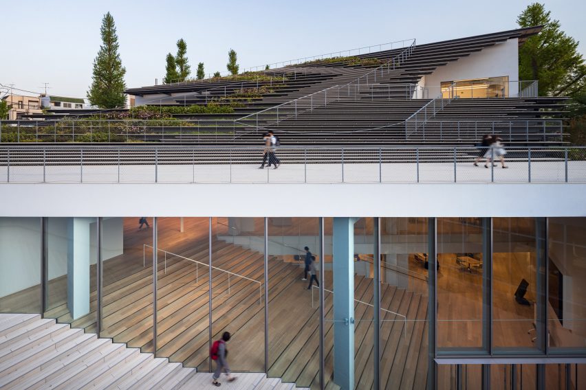 Exterior of Tokyo student hub by Kengo Kuma & Associates