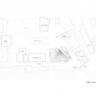 Site plan of Hisao & Hiroko Taki Plaza by Kengo Kuma & Associates