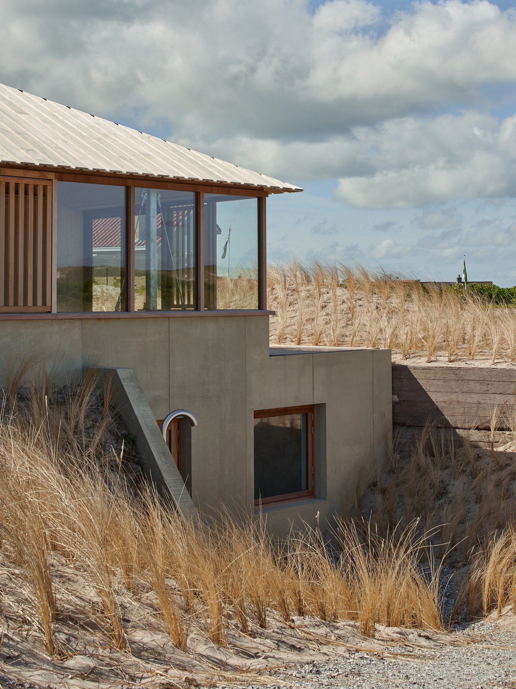 House embedded in sand dunes on Terschelling 