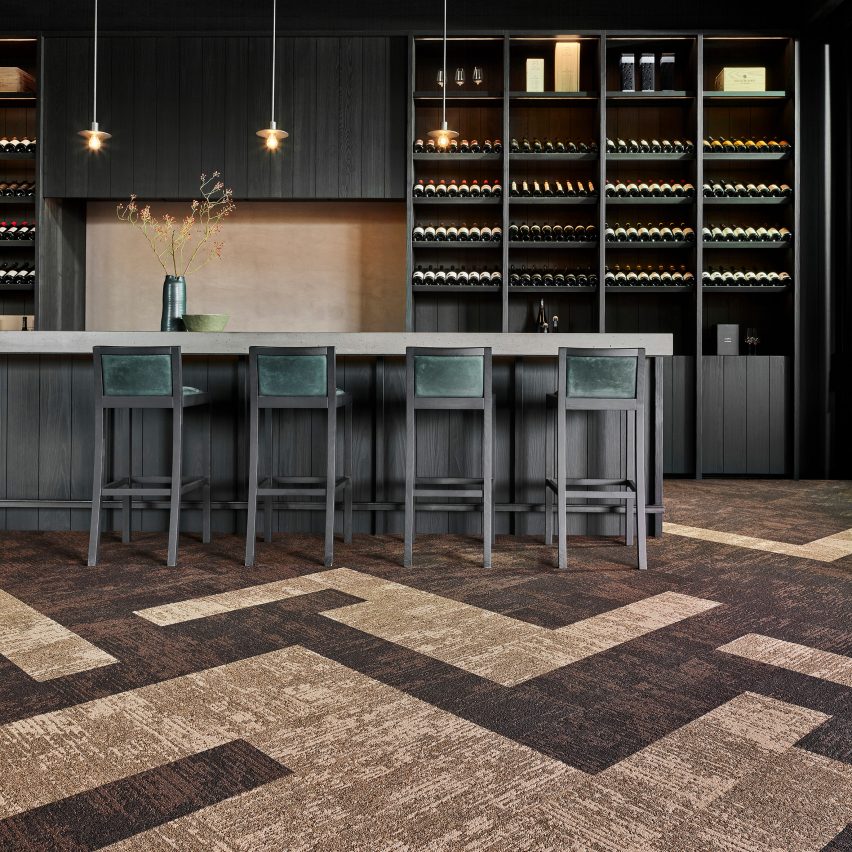 Imperfection carpet tiles used in a bar setting