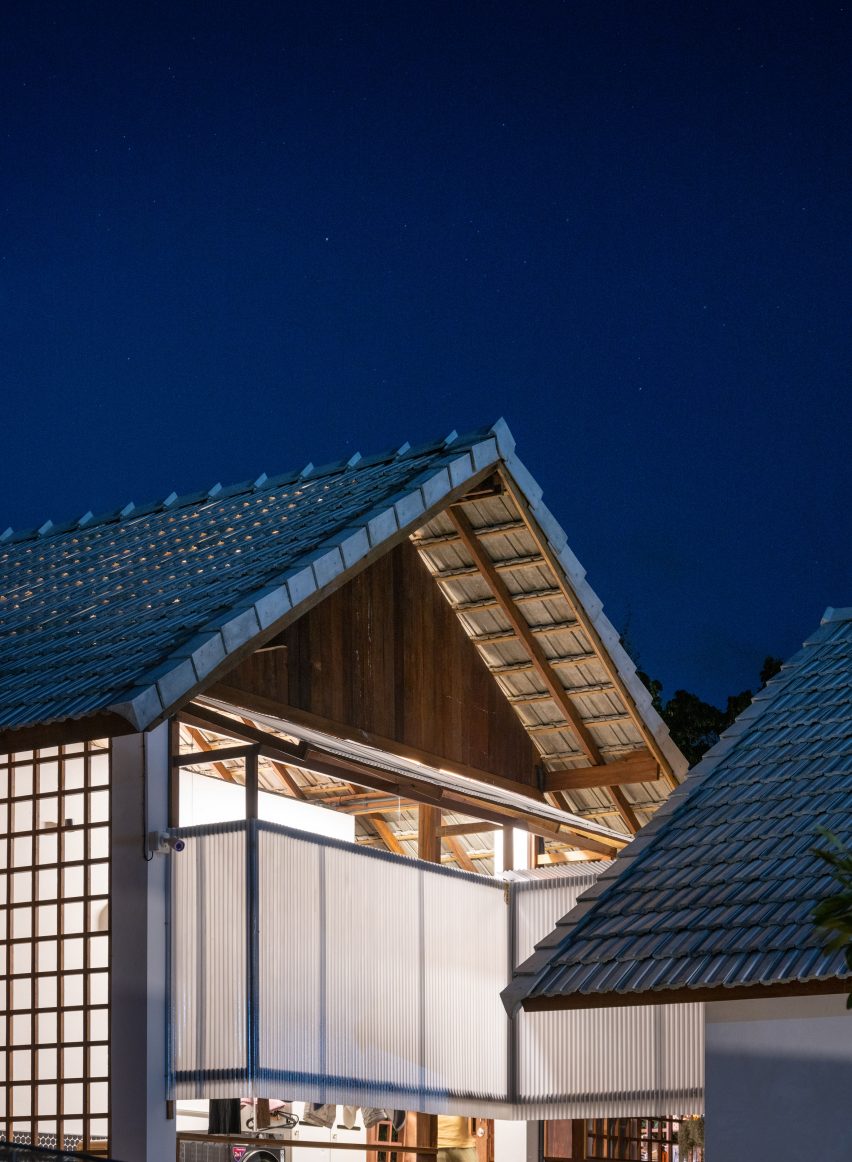 Pitched roofs are clad in lanna tiling