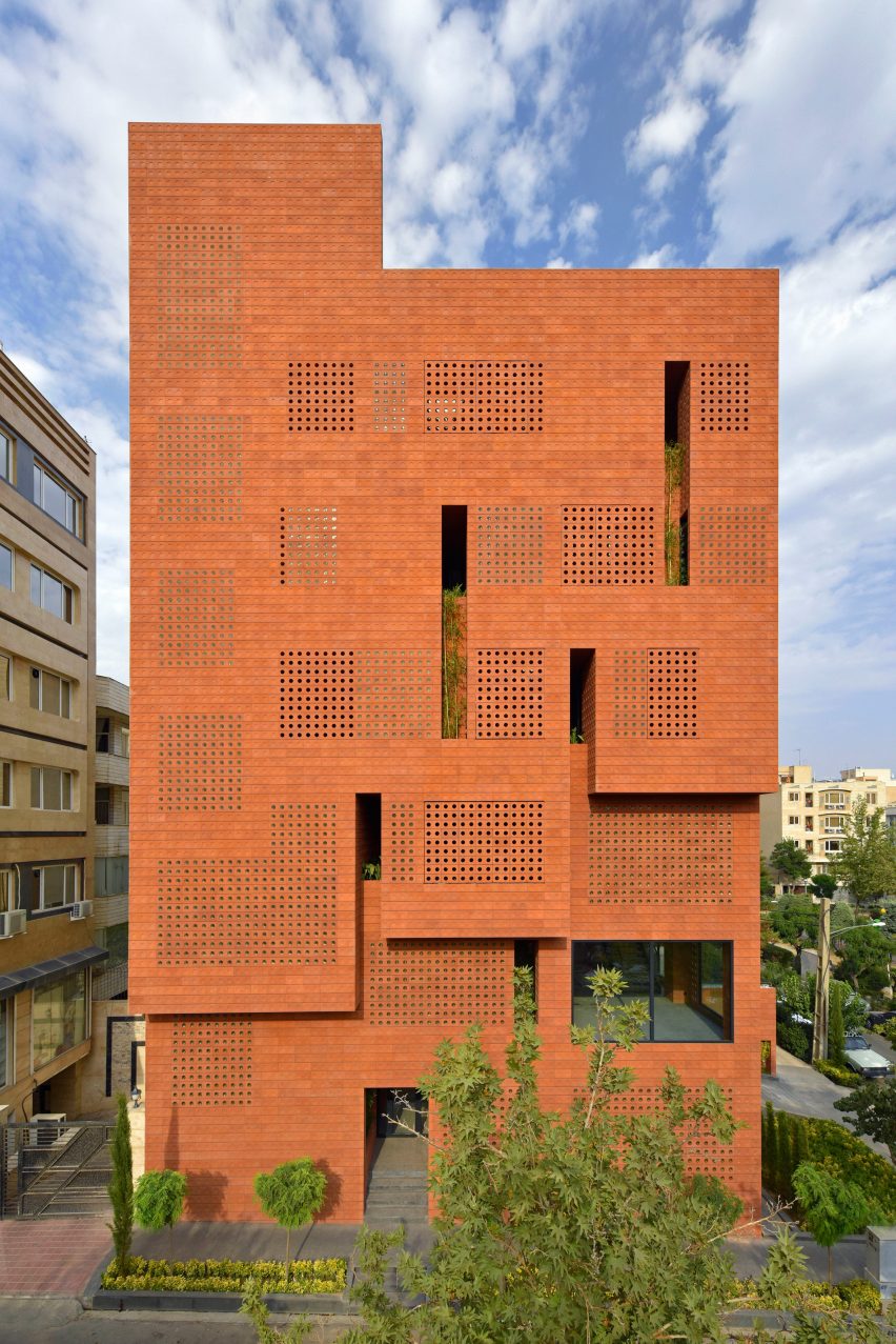 Brick facade of the Kohan Ceram Central Office Building