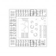 First floor plan of Faculty of Humanities a Charles University by Kuba & Pilař Architekti