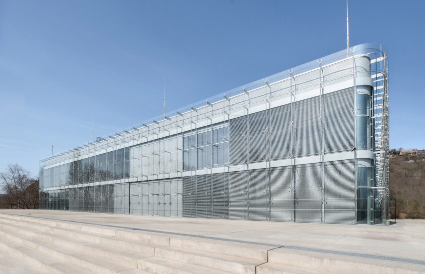 The exterior of the Faculty of Humanities at Charles University was wrapped in a glass curtain wall