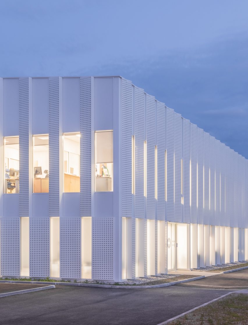 Neutron Research Centre has a gridded facade