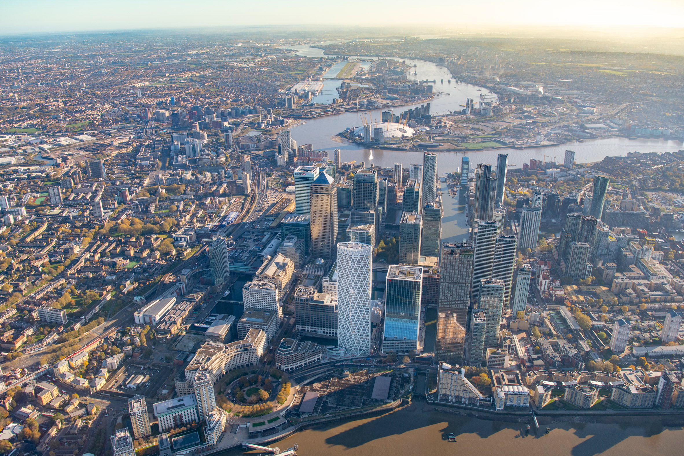 Canary Wharf from the air
