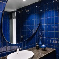 Bathroom interior of Out of the Blue apartment in India