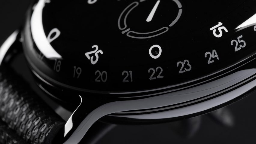 The watch has a sapphire face