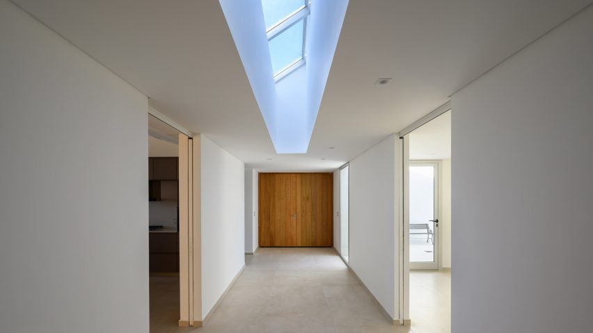 Skylights in central hallway