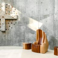 Wooden furniture in Italian church