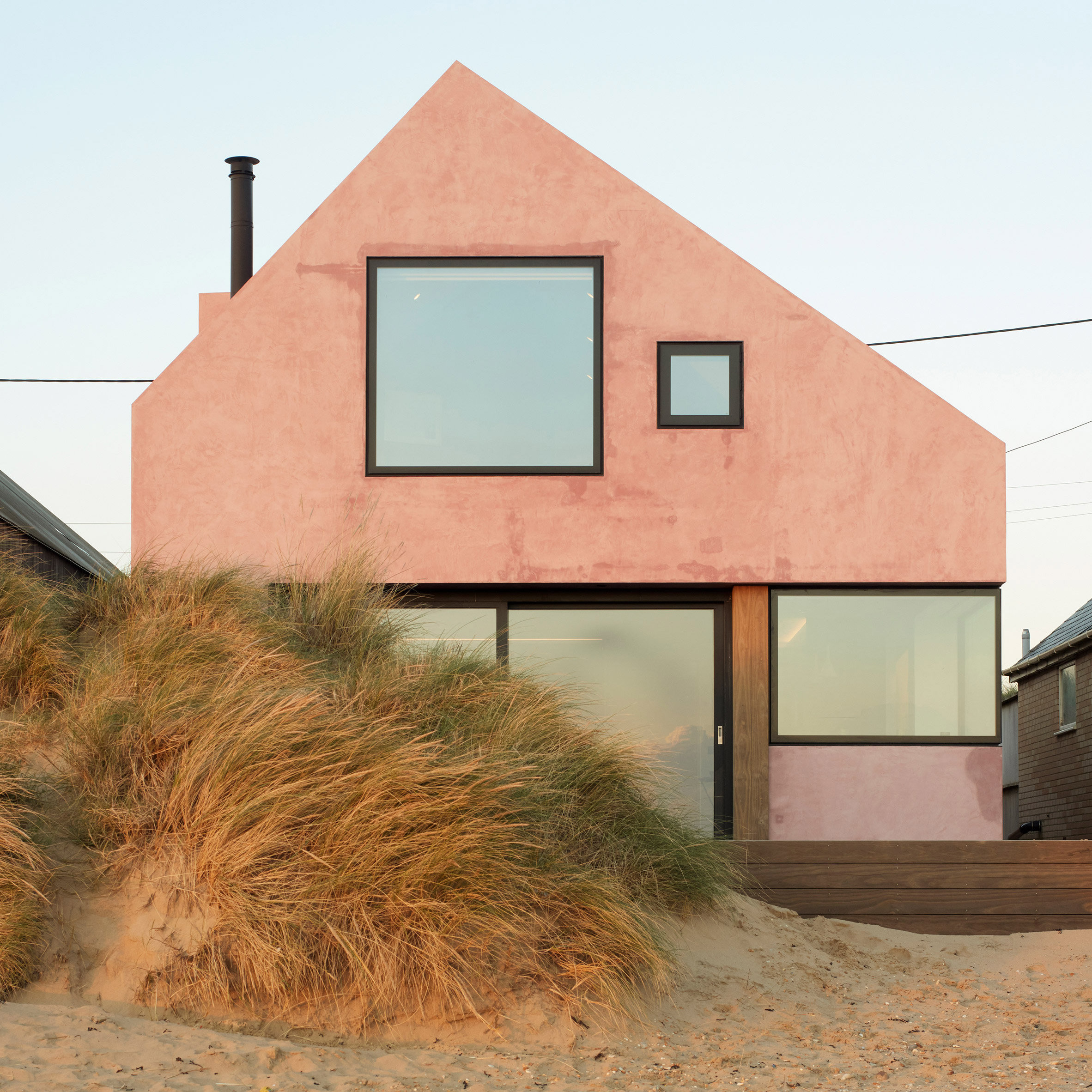 Pink coastal house