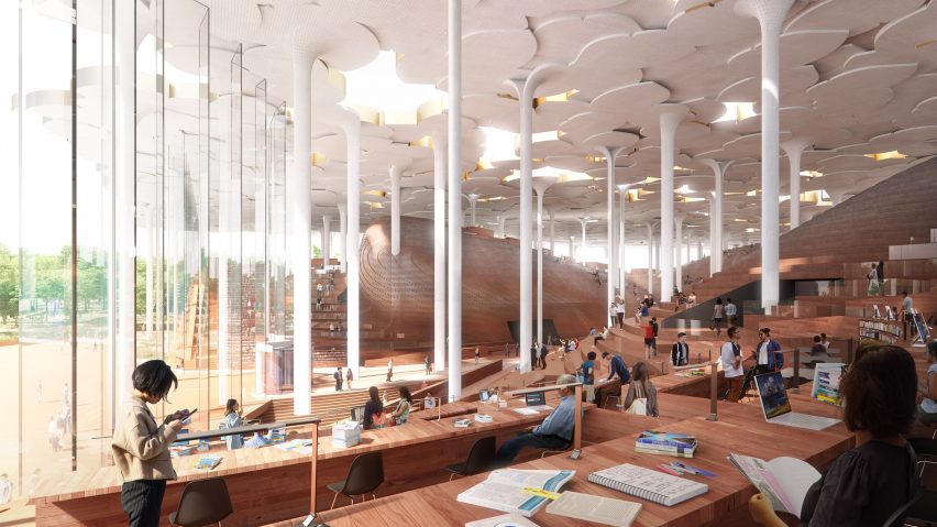 Interior render image of Beijing Sub-Center Library