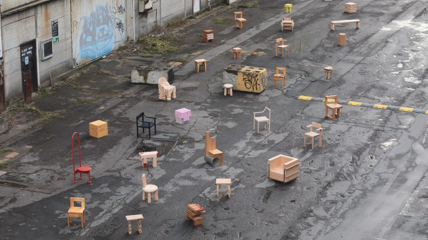 Chairs made from leftover wood