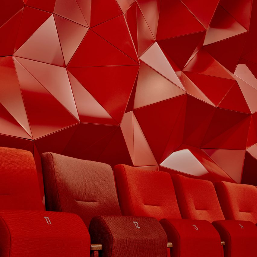 Theater Zuidplein, wall surface and seating in auditorium designed by Studio RAP