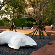 pillow-shaped installations by design studio A&V