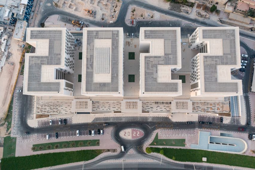 Roof of Iconic 2022 building in Doha