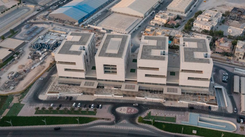 Aerial view of Iconic 2022 building