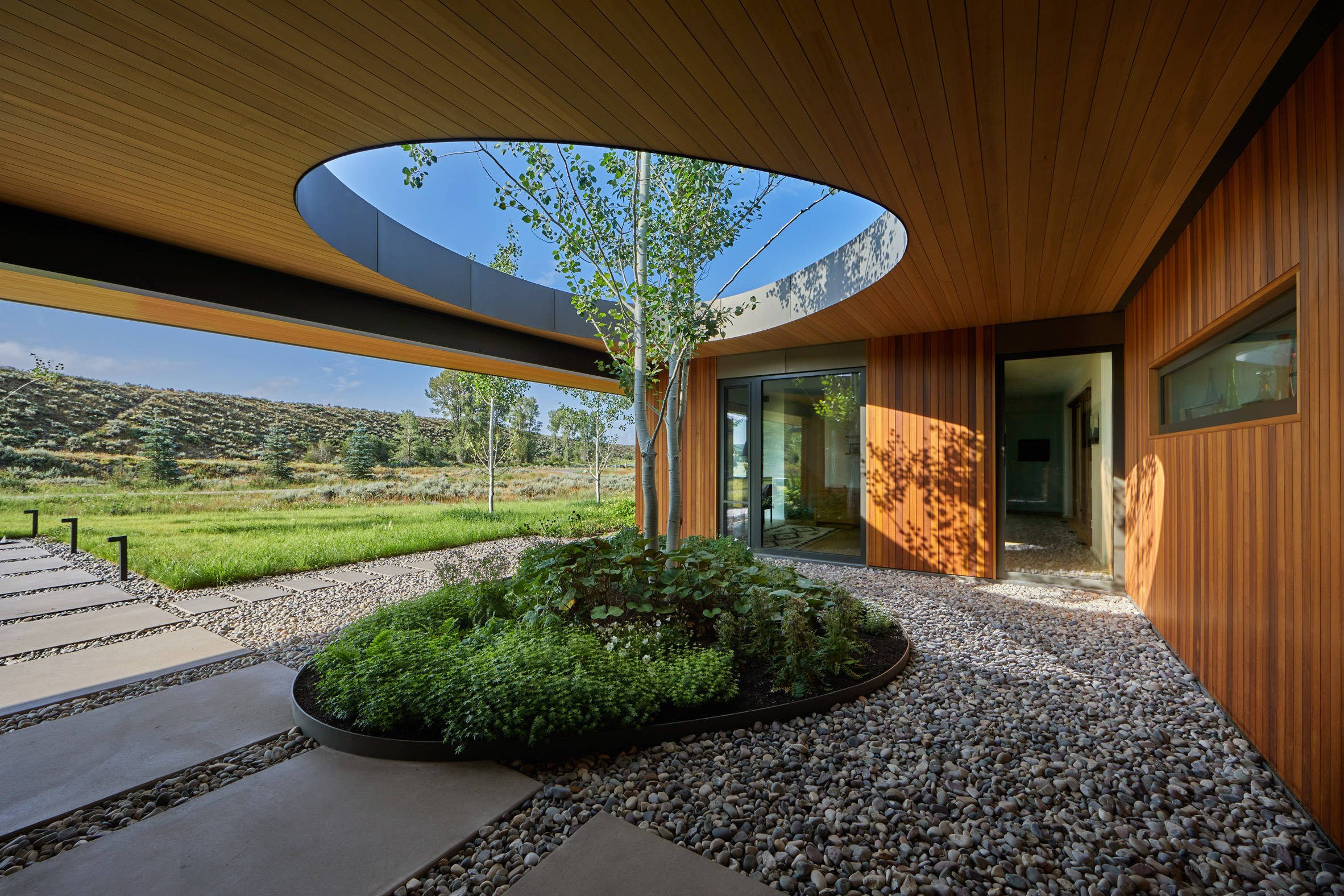 CLB Architects Japanese Home Wyoming Courtyard
