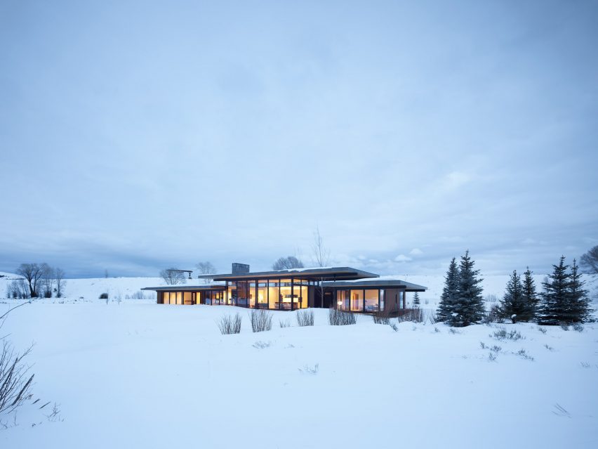 CLB Architects Japanese Home Wyoming Exterior winter