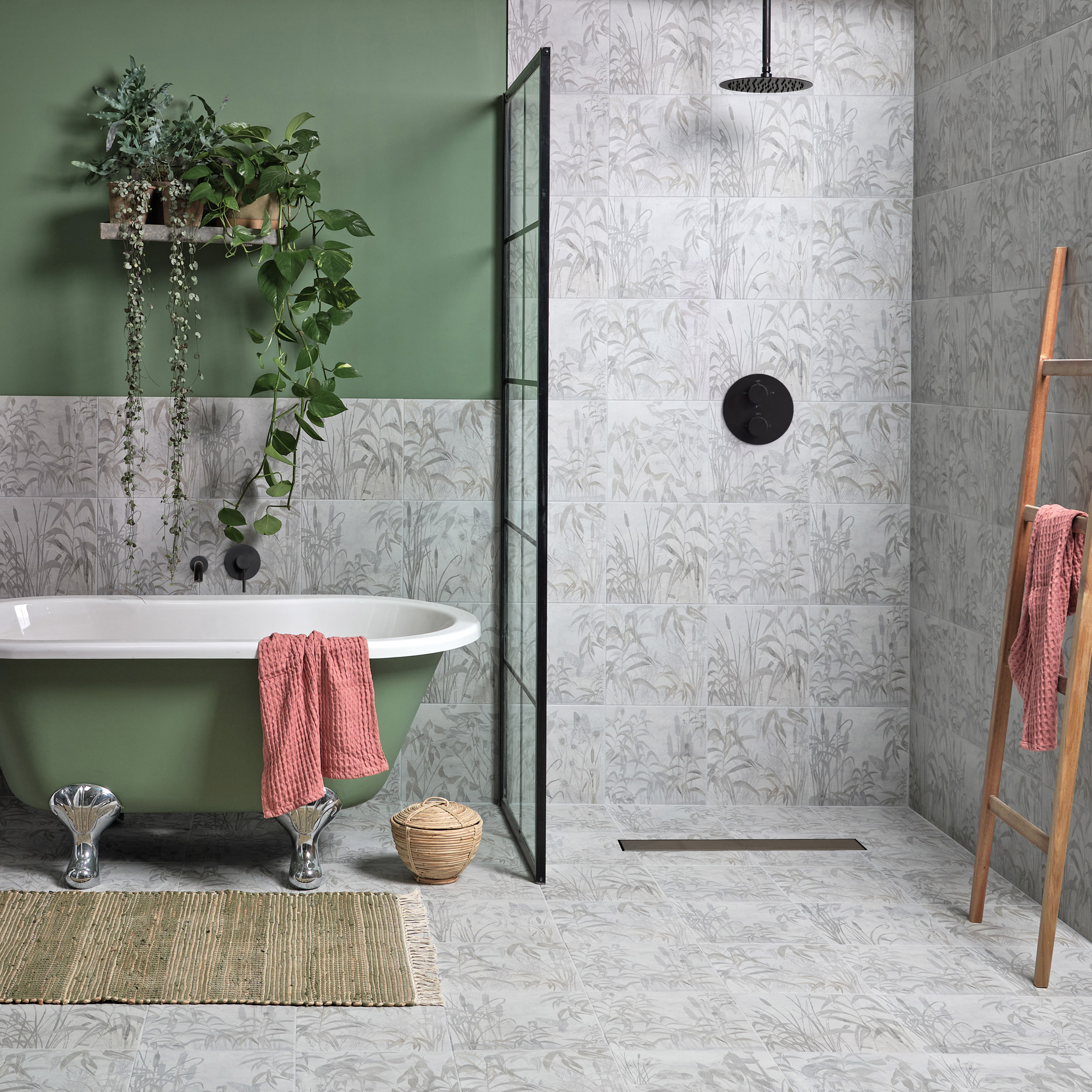 Tiles by Ca' Pietra featuring a plant-like design