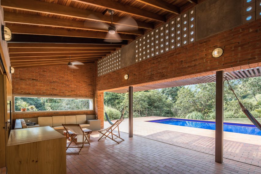 House in La Sila by PLan:b colombian brick remote residence interior shot