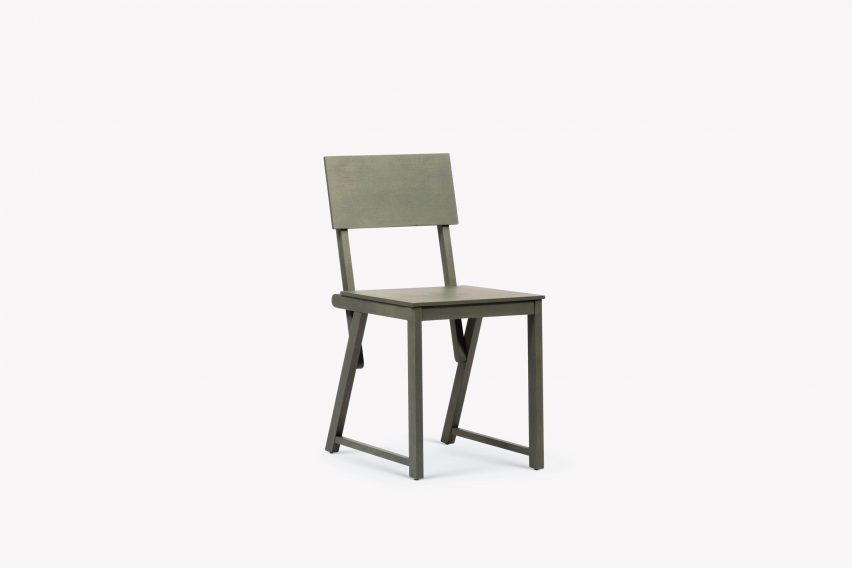 Green dyed D2 chair by Erich Dieckmann