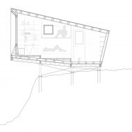 Section drawing of Bivacco Brédy by BCW Collective