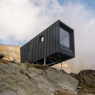 BCW Collective perches hikers' cabin above an Alpine valley in Italy
