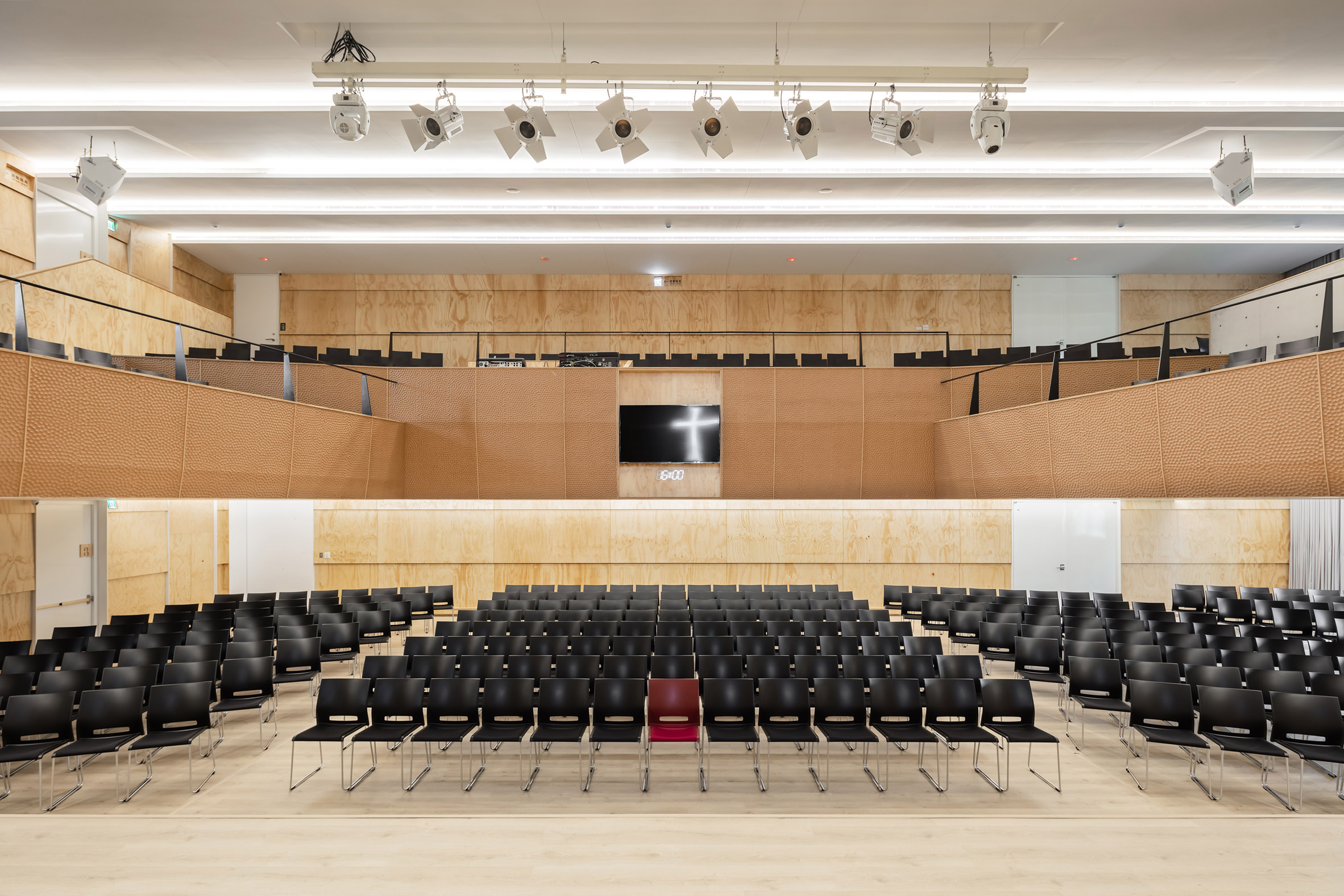 Interior image of the 600-seat auditorium
