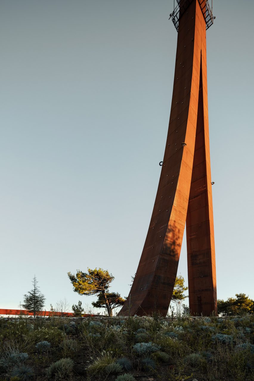 Broadcasting tower made from Corten steel