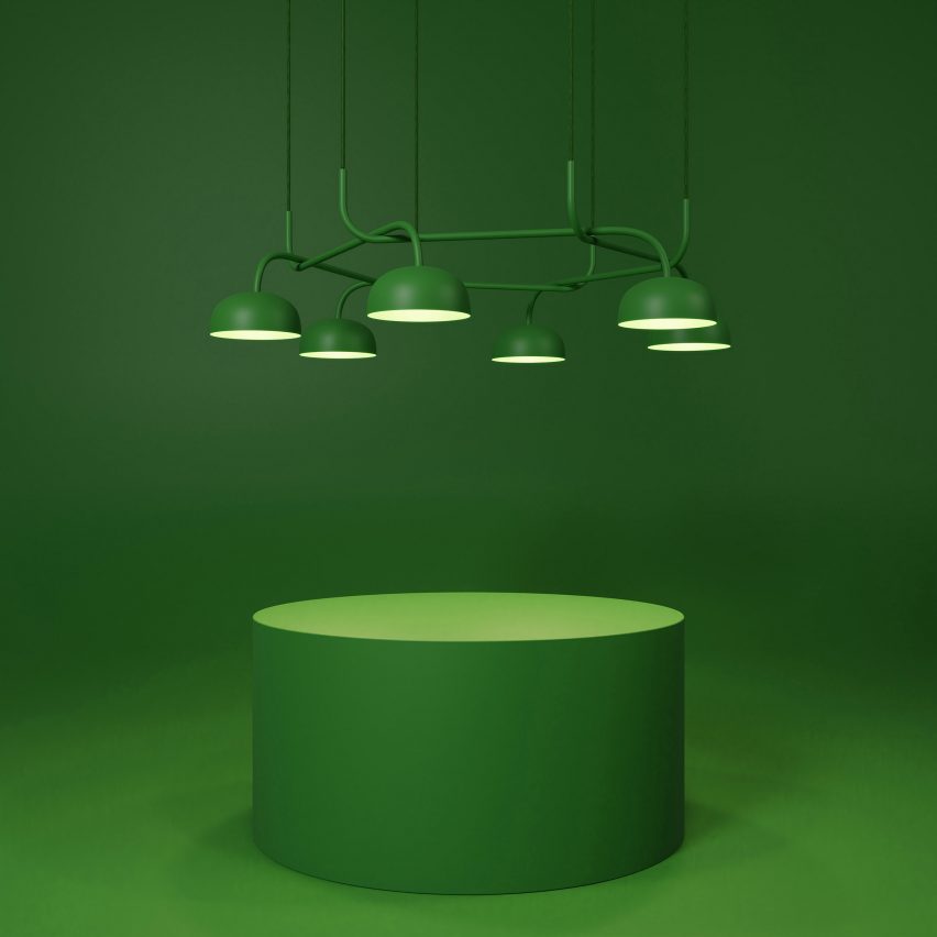 Curve Crown by Zero Lighting in green used in a green room