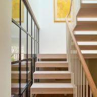 Staircase inside Danish Mews House by Neil Dusheiko Architects