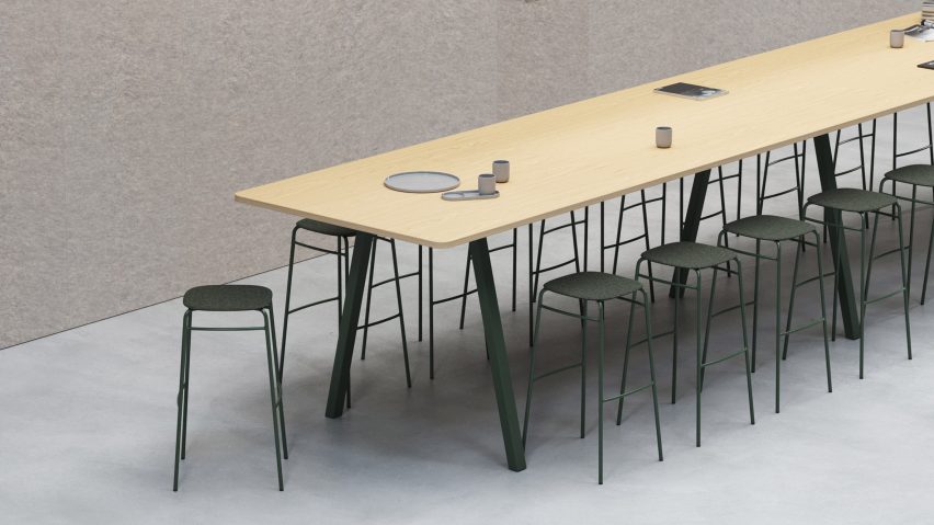 Big modular table system by De Vorm