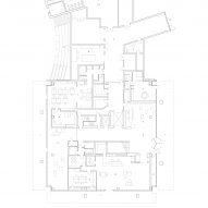 Ground floor plan of Shepparton Art Museum that was designed by Denton Corker Marshall