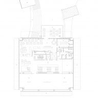 First floor plan of Shepparton Art Museum that was designed by Denton Corker Marshall
