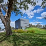Shepparton Art Museum is a metal-clad museum that was designed by Denton Corker Marshall