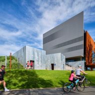 Shepparton Art Museum is a metal-clad museum that was designed by Denton Corker Marshall