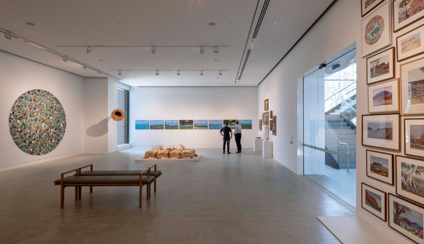 Interior image of a gallery and exhibition space 