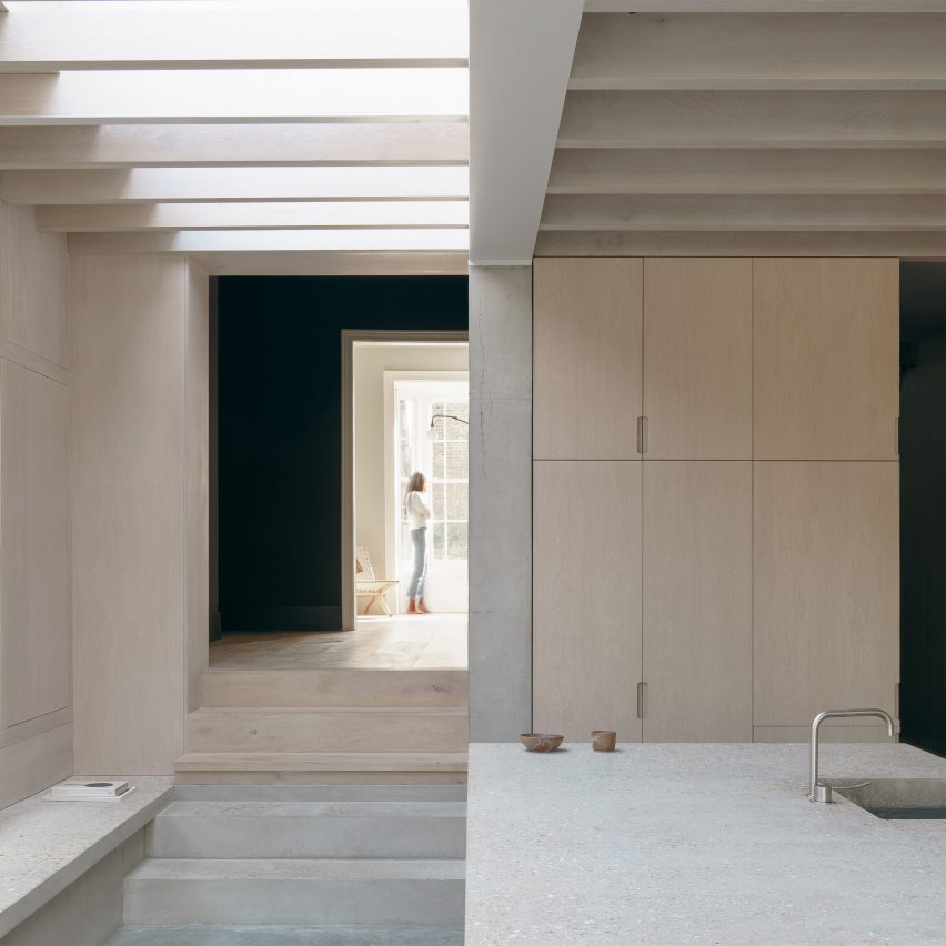 Interior of Concrete Plinth House by DGN Studio
