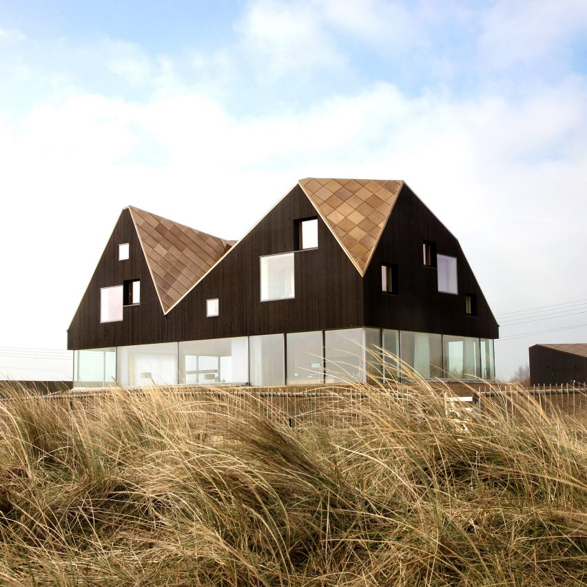 Faceted exterior of Dune House in Suffolk