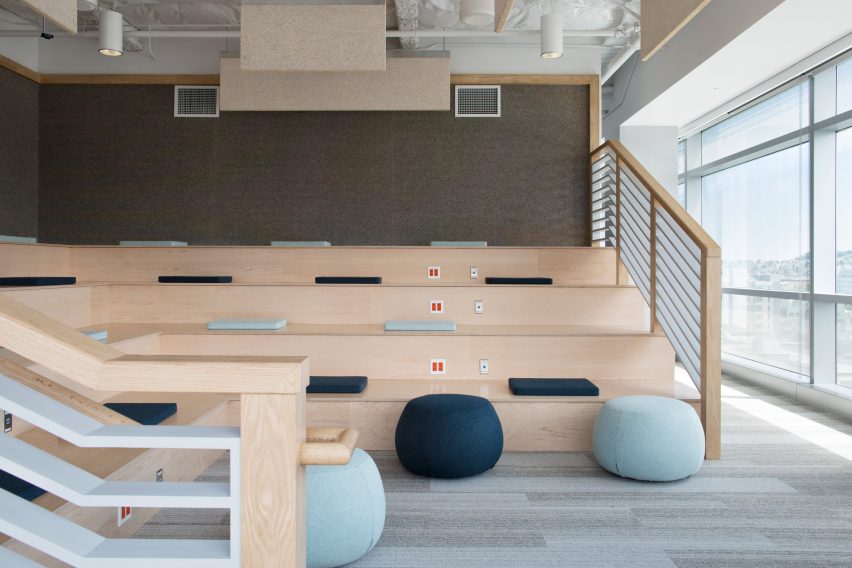 Stadium-like seating at Eventbrite offices by Rapt Studio