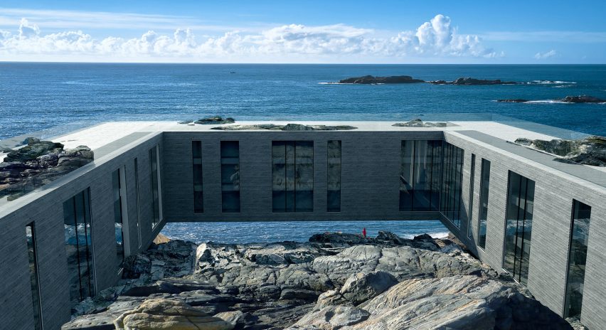 Visual of a coastal hotel in Norway