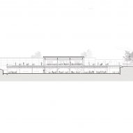 Section drawing of Crous University Refectory which was extended and renovated by Graal Architecture