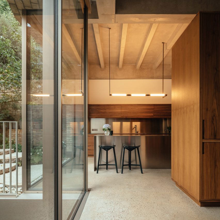 Kitchen and breakfast bar in House in Primrose Hill by Jamie Fobert Architects