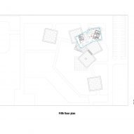 Fifth floor plan of Ice Cubes Cultural Tourist Center by Mathieu Forest Architecte
