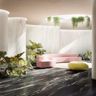 Tiles informed by French limestone from Fiandre Architectural Surfaces feature on Dezeen Showroom