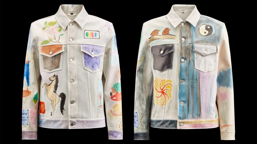Two illustrated leather jackets by MCQ, Natural Fiber Welding and Kevin Emerson
