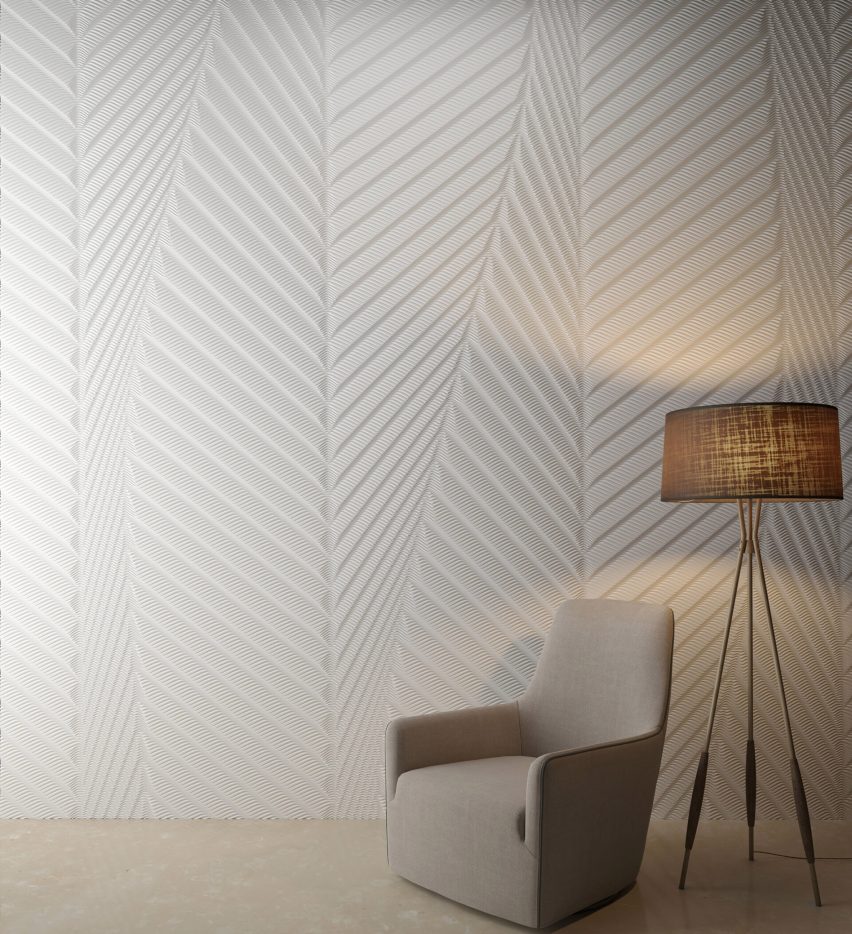 A photograph of a white decorative M|R Walls by Mario Romano for CDUK