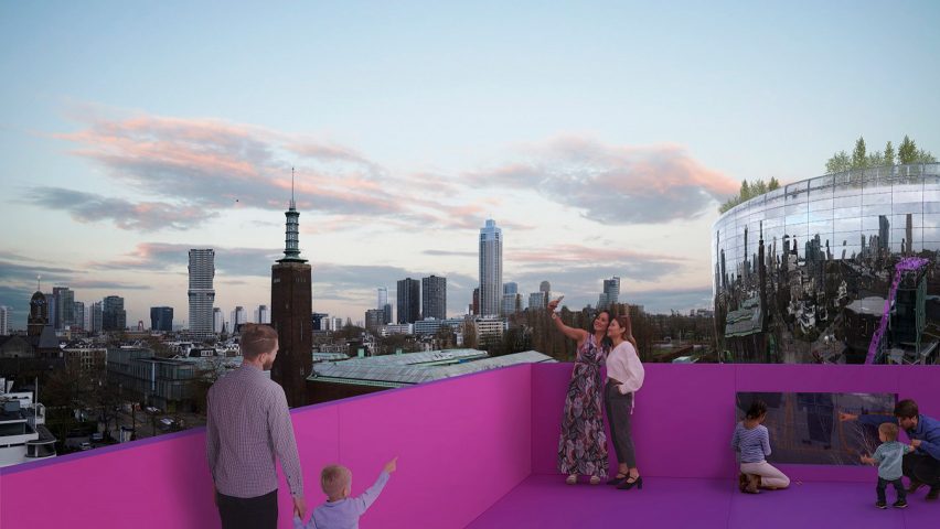 Render of the rooftop podium